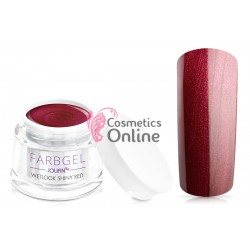 Gel UV Jolifin color cu aspect umed Shiny Red 5 ml + 1 Pigment Oglinda Cadou